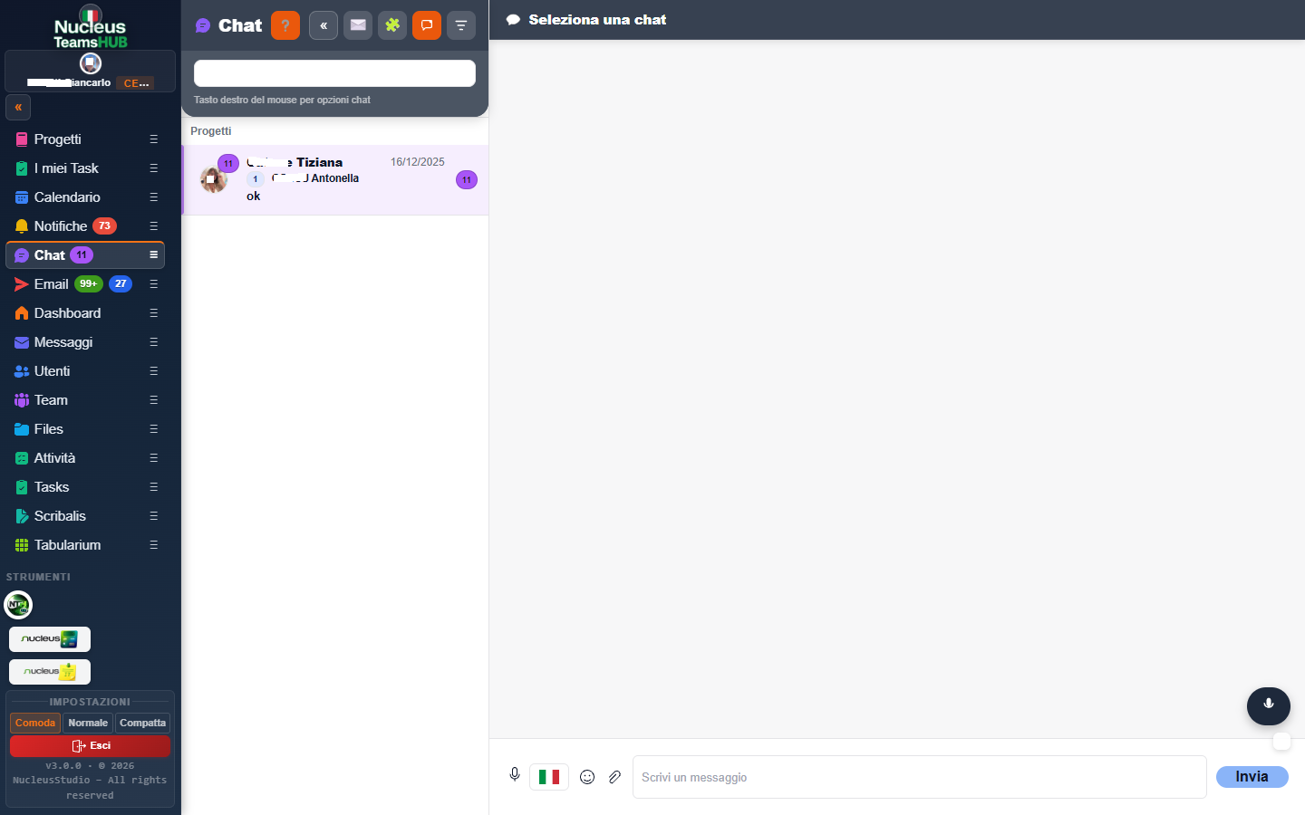 NucleusTeamsHUB  centro notifiche